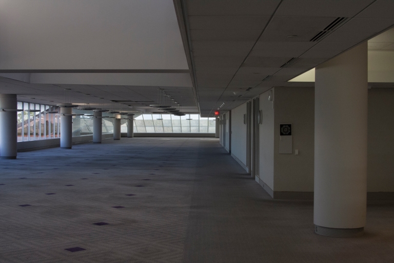 This was the typical spatial layout of the upper floors. There probably used to be cubicles filling this entire area.